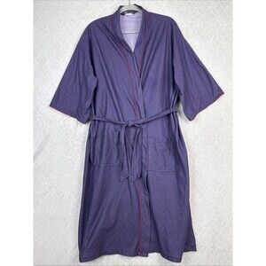 Vtg Belted Robe Mens OS Blue Smoking Jacket Housecoat Lounge MCM 50s 60s Retro